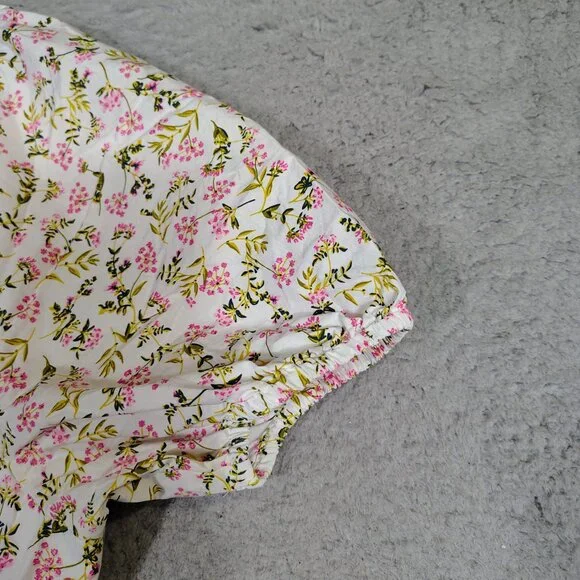 J.Crew Maxi Dress Women's 4 White Pink Meadow Floral Poplin Back-Cutout Cottage - Picture 6 of 13